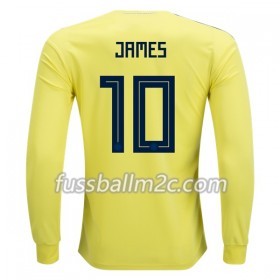 Fußballtrikots Kolumbien James 10 Heim Trikotsatz WM 2018 Langarm